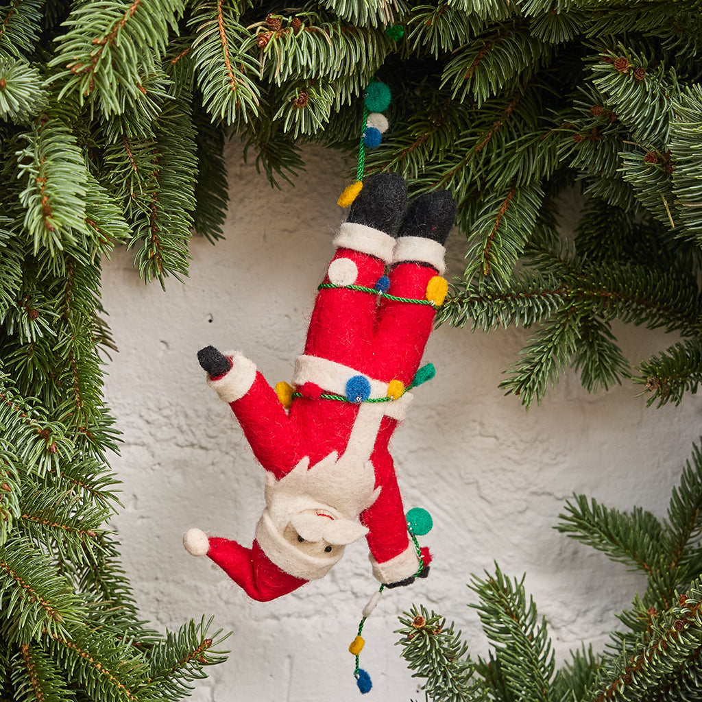 Santa Christmas Lights Ornament