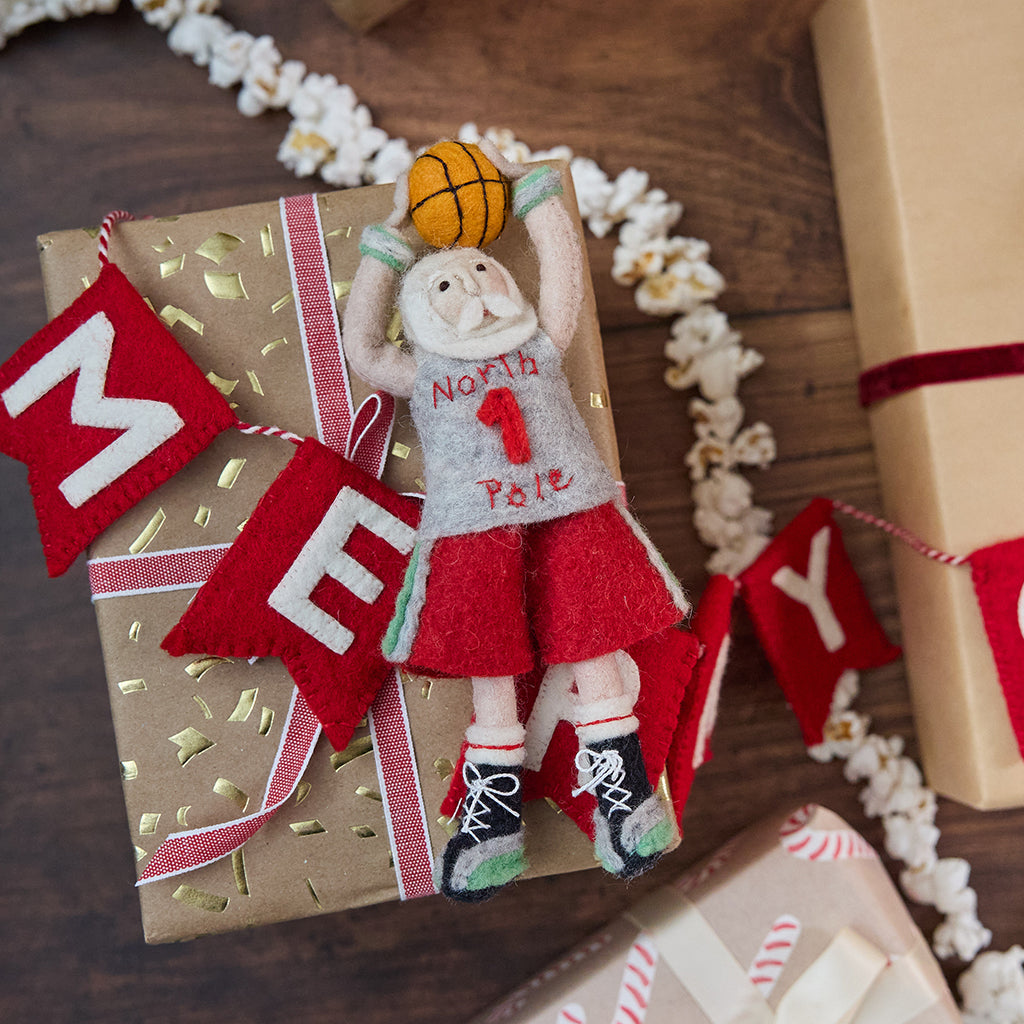 Basketball Santa Ornament