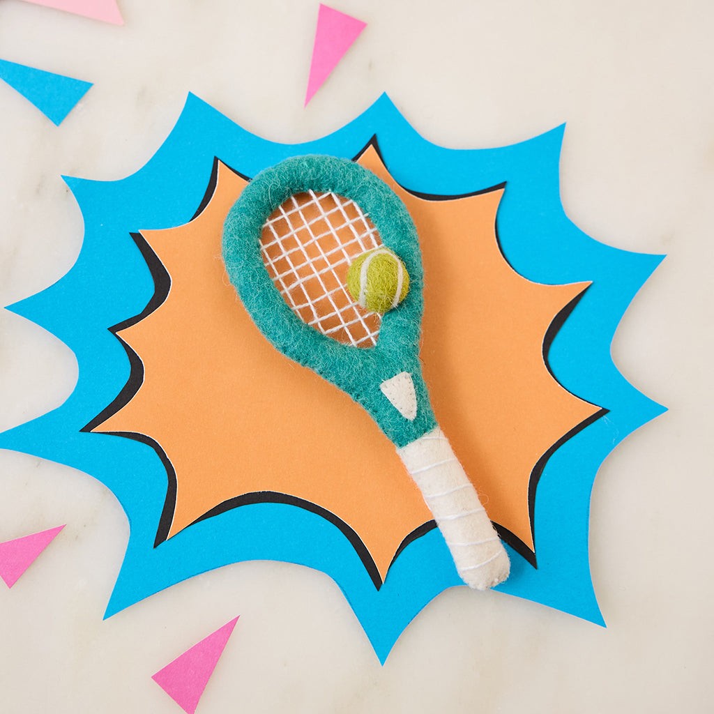 Tennis Racket Ball Ornament