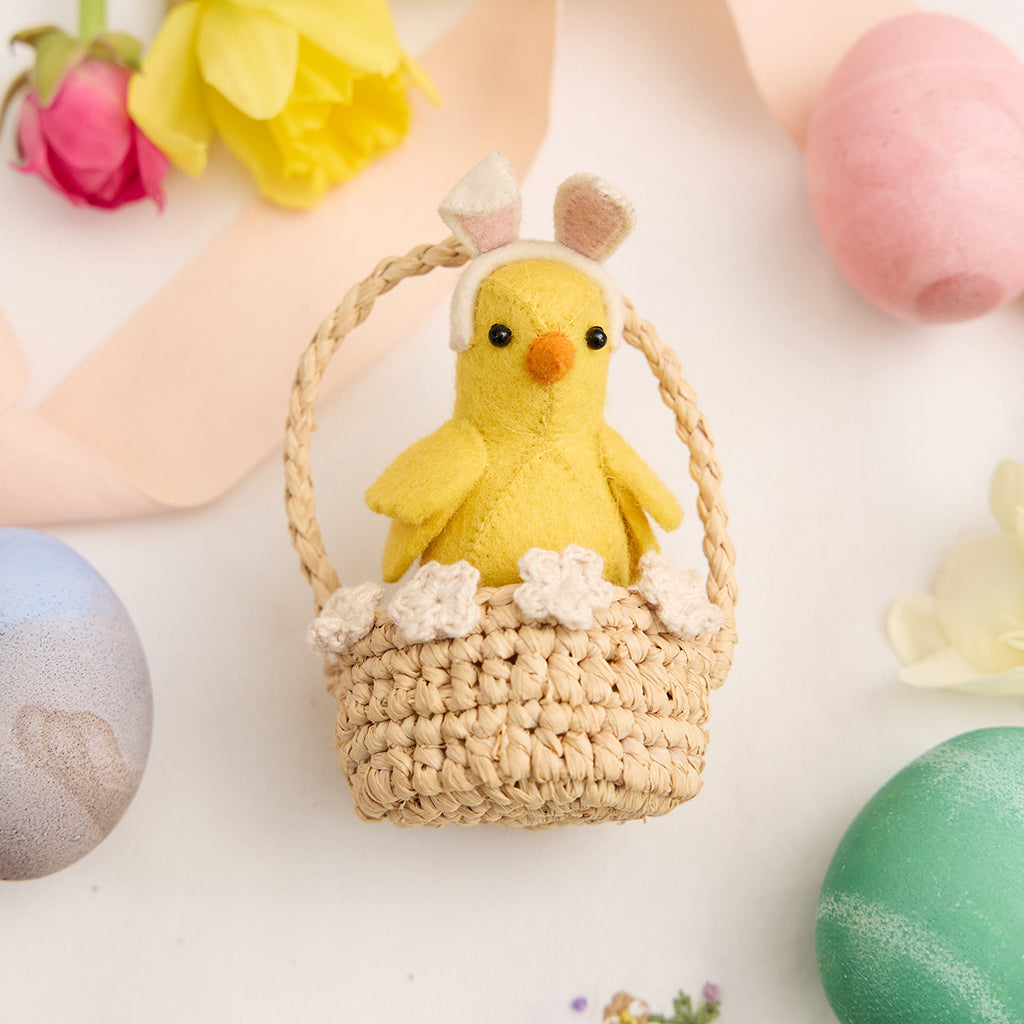White Flowers Basket