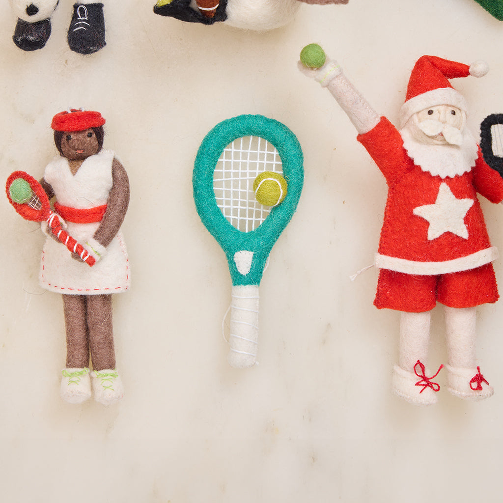 Tennis Racket Ball Ornament