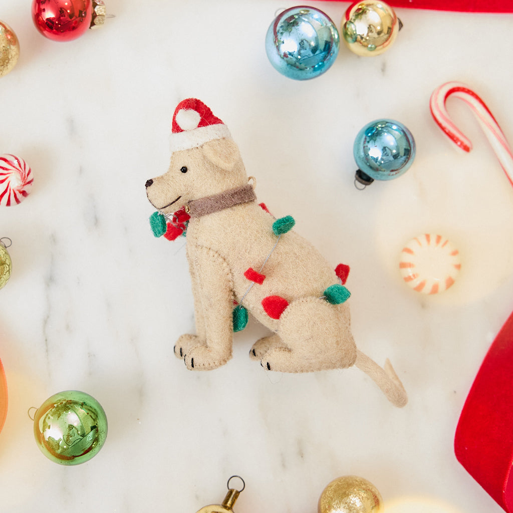 Yellow Lab Christmas Ornament