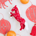 Chinese Red Horse Ornament