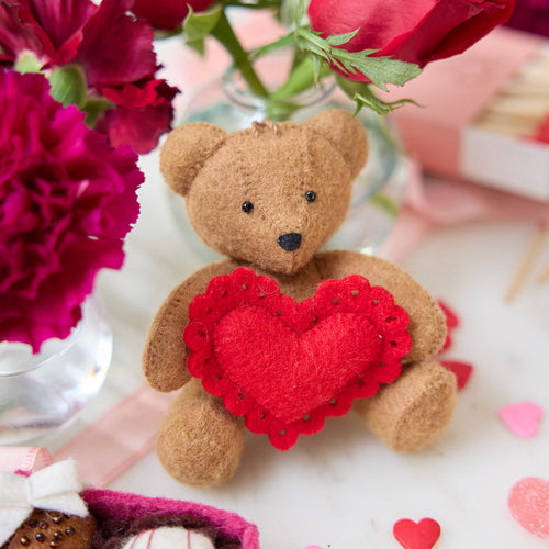 All Hearts Teddy Ornament