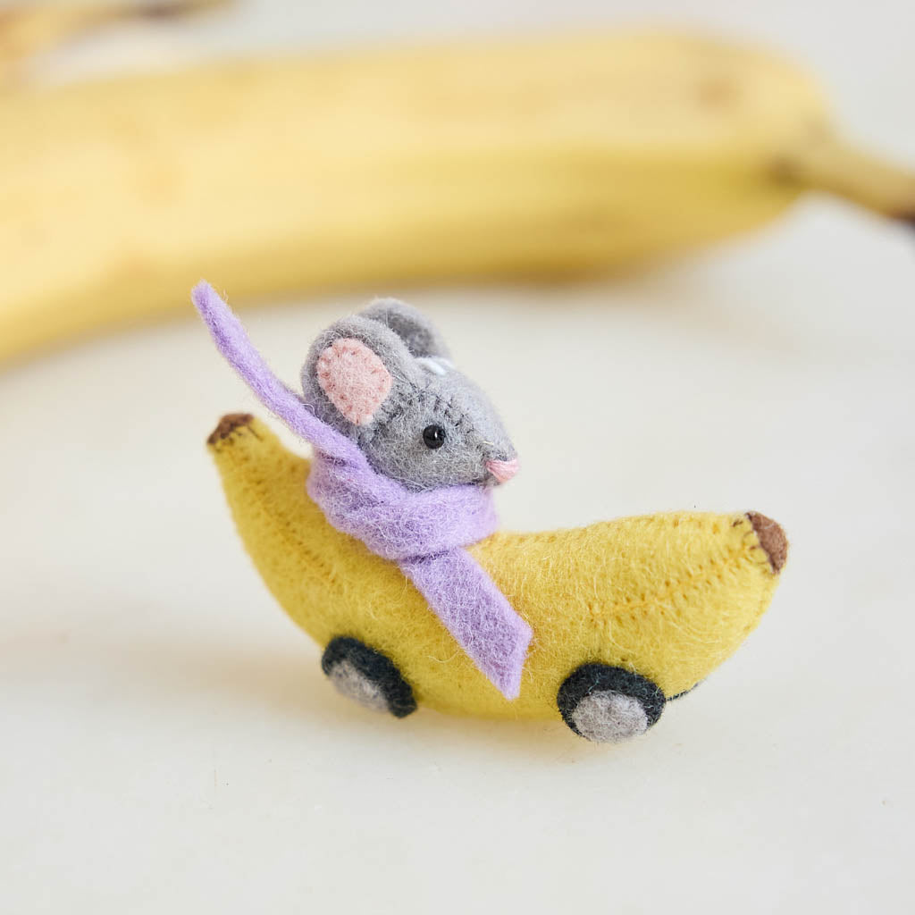 Mouse Banana Race Ornament