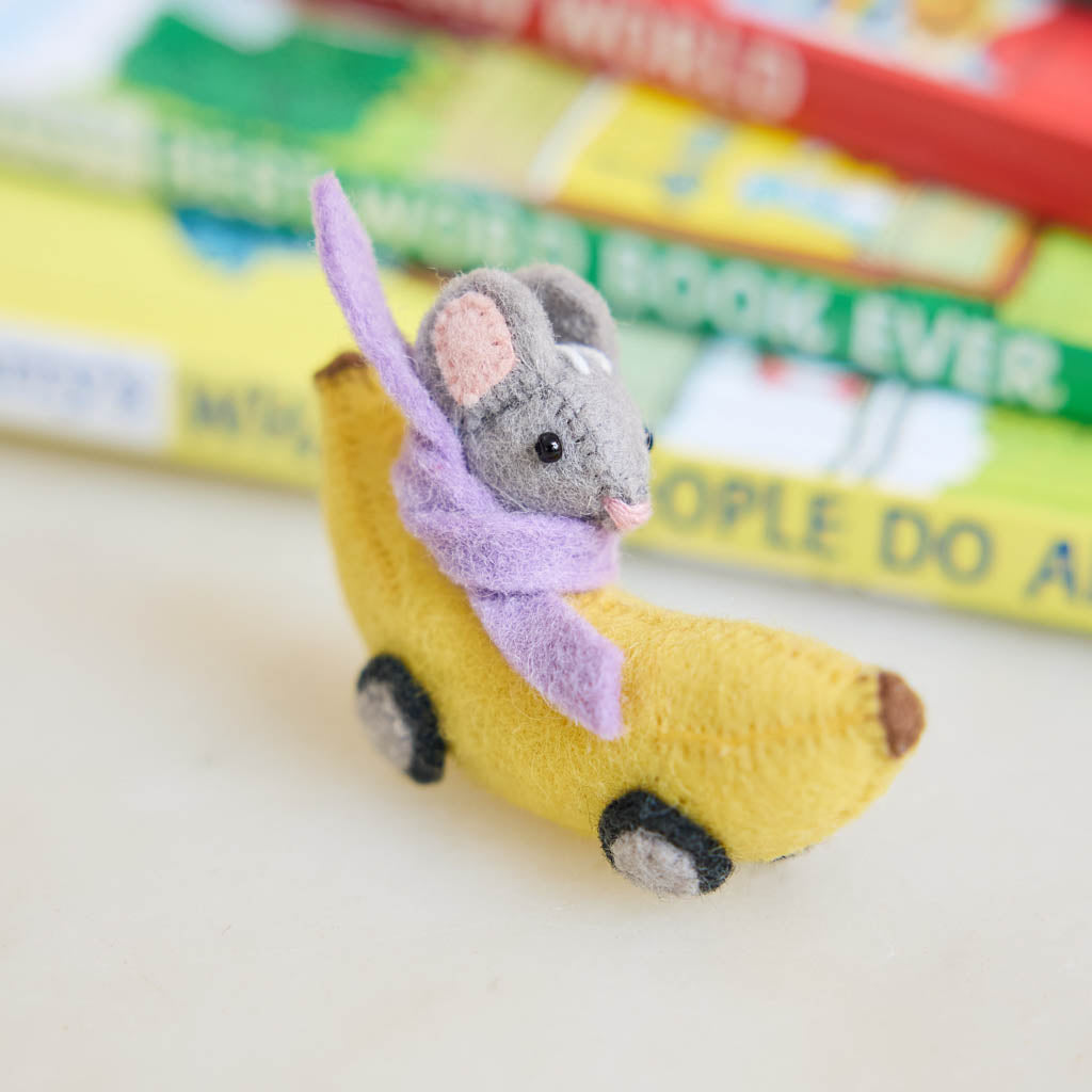 Mouse Banana Race Ornament