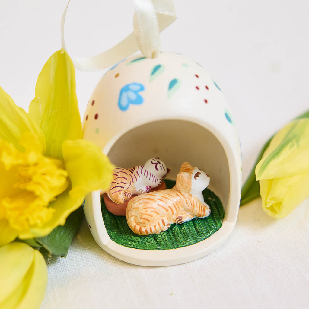 Cats Egg Ceramic Ornament
