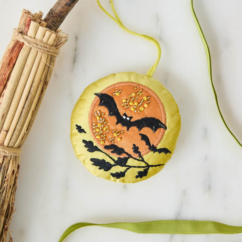 Bat Moon Beaded Ornament