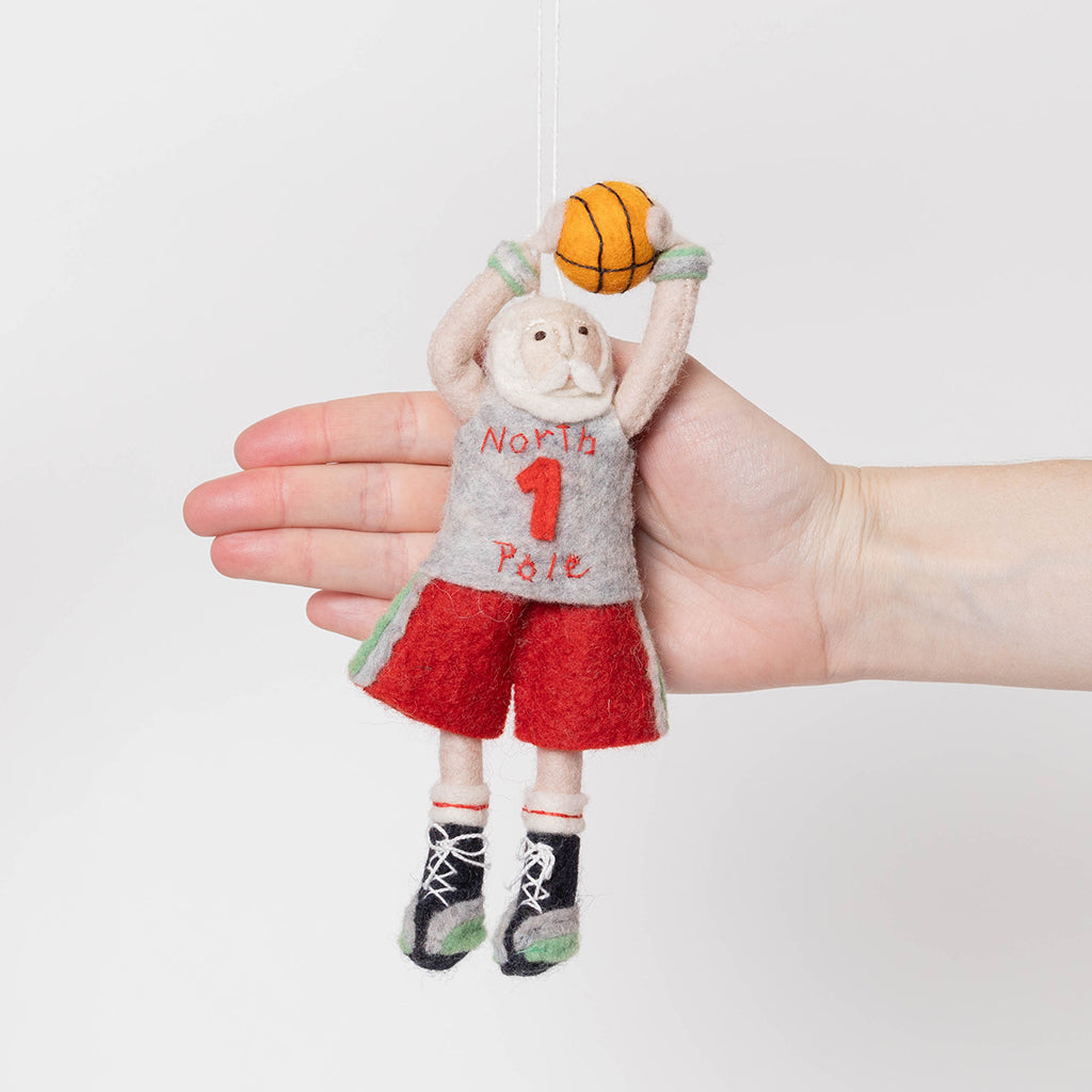 Basketball Santa Ornament