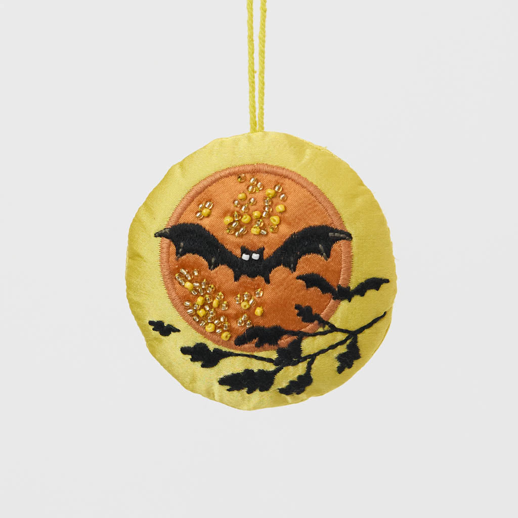 Bat Moon Beaded Ornament
