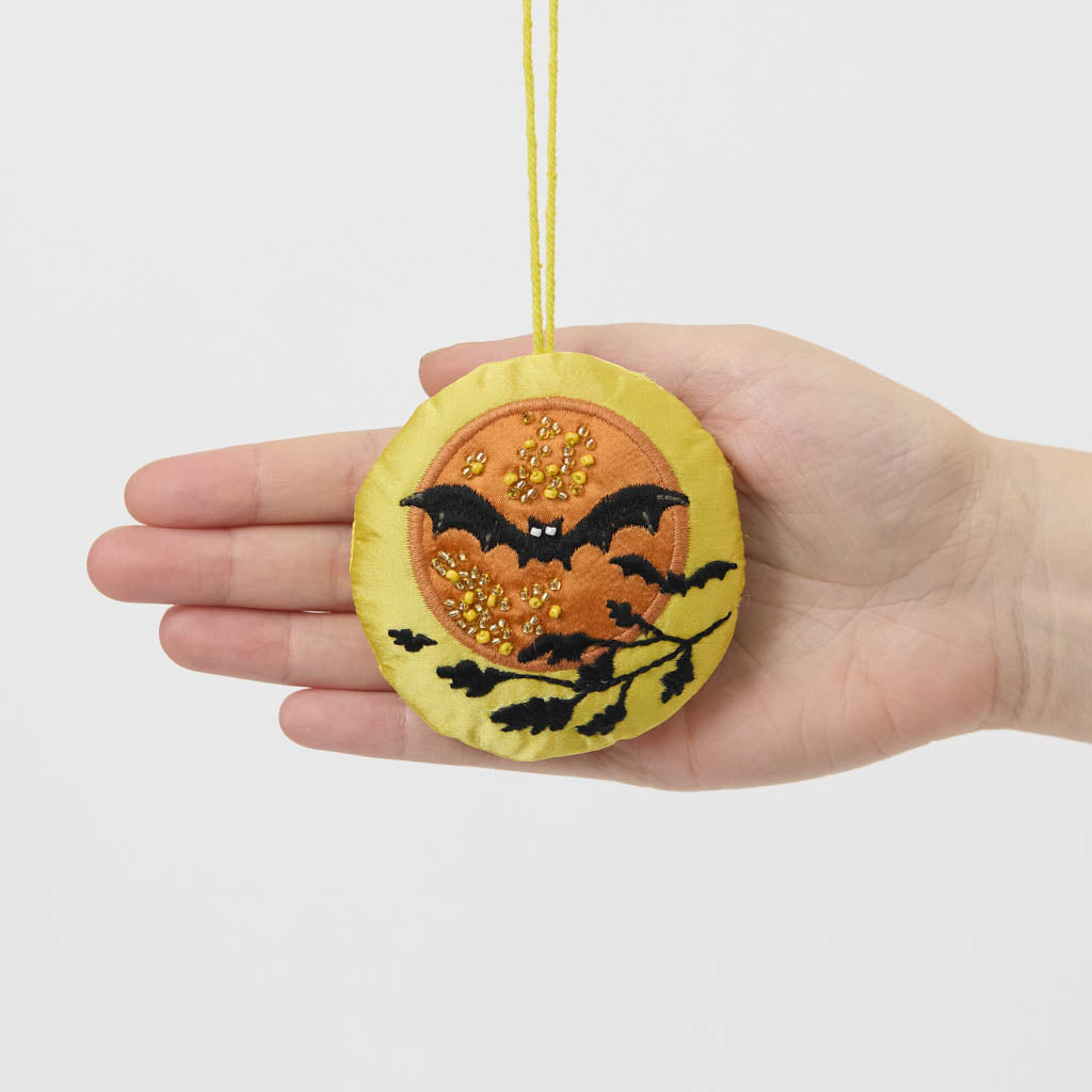 Bat Moon Beaded Ornament