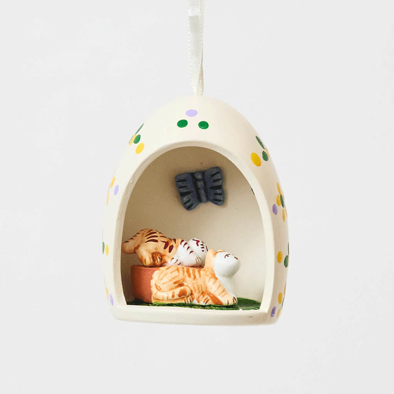 Cats Egg Ceramic Ornament