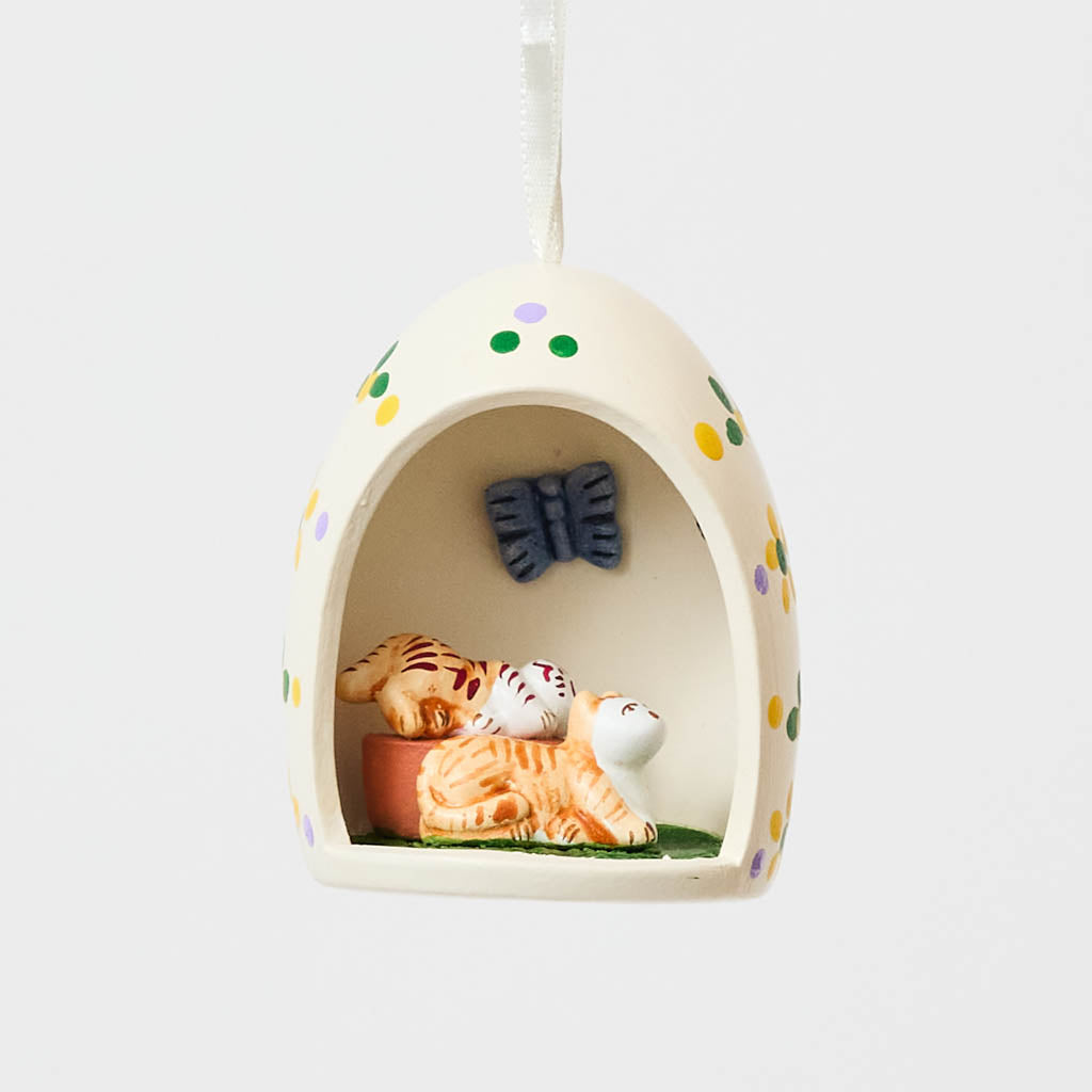 Cats Egg Ceramic Ornament
