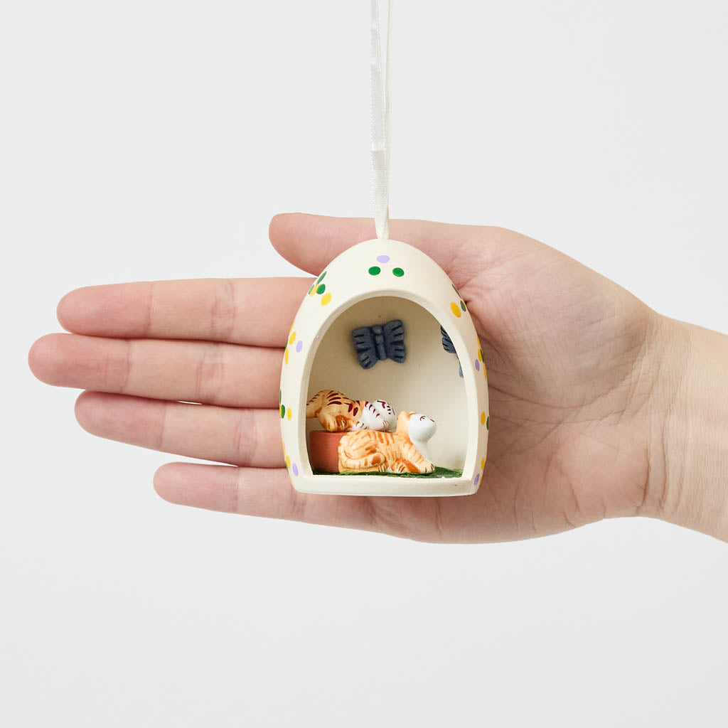 Cats Egg Ceramic Ornament