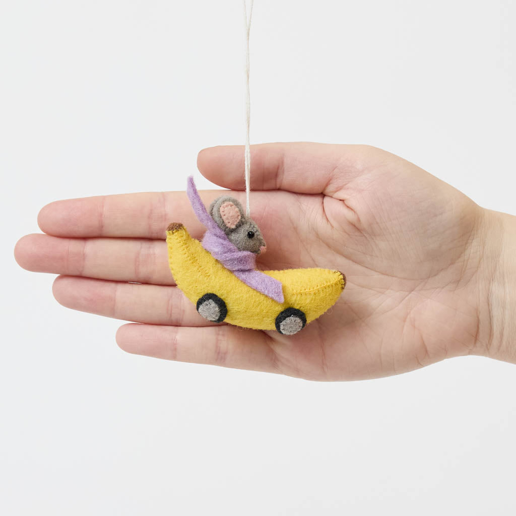Mouse Banana Race Ornament
