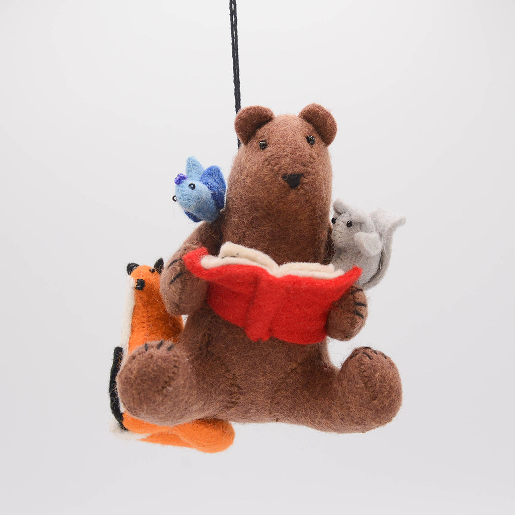 Reading Bear Friends Ornament