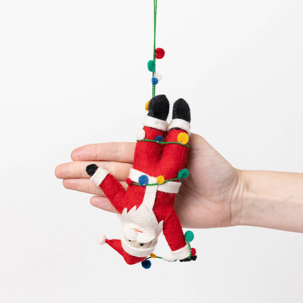 Santa Christmas Lights Ornament