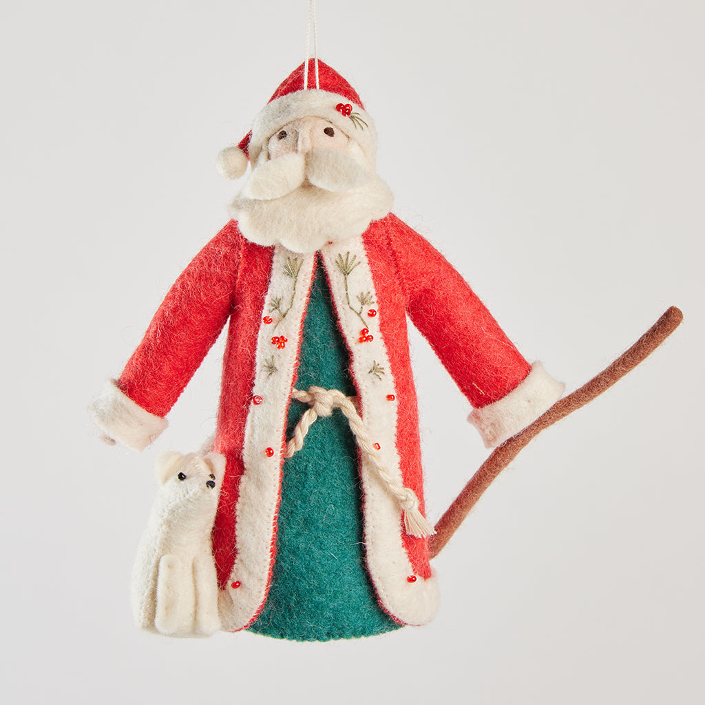 Winter Santa Fox Ornament